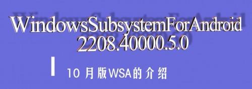 微软WSA安卓子系统公开版2208.40000.5.0