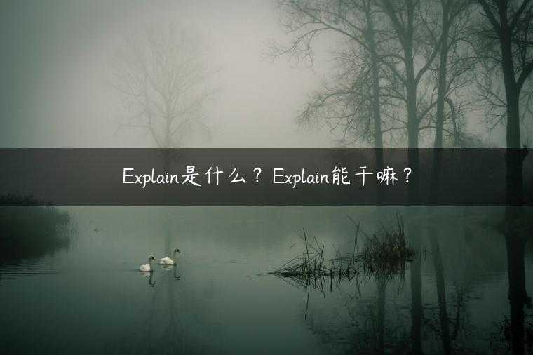 Explain是什么？Explain能干嘛？
                     第一张