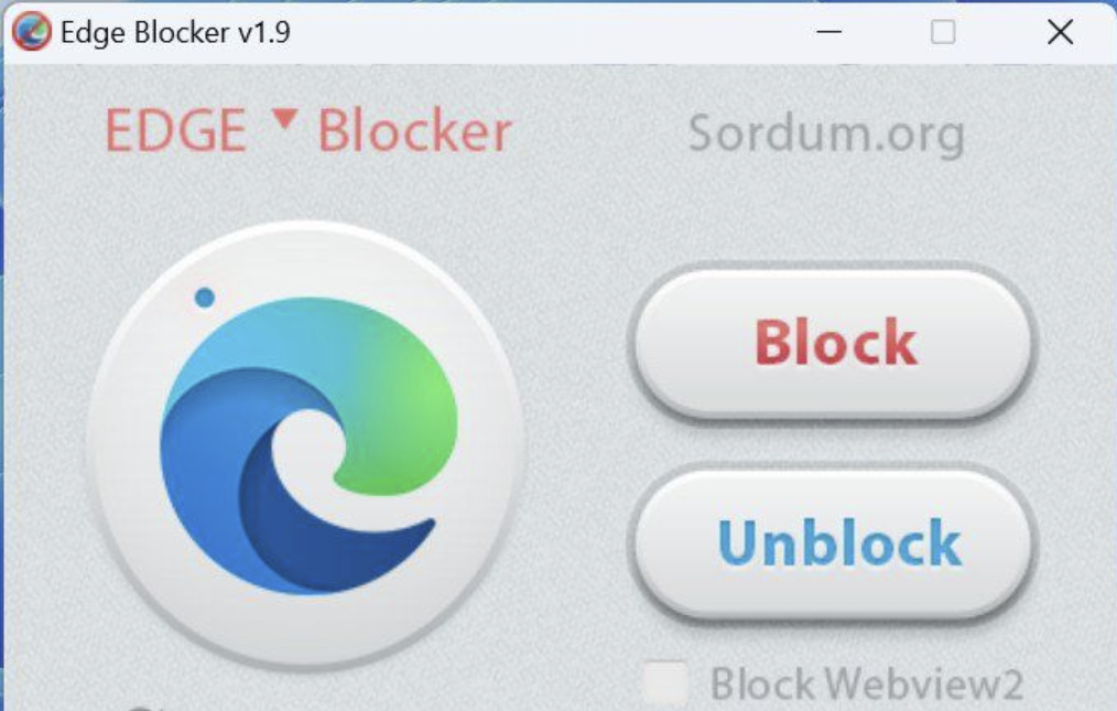 屏蔽Edge浏览器工具Edge Blocker v1.9
